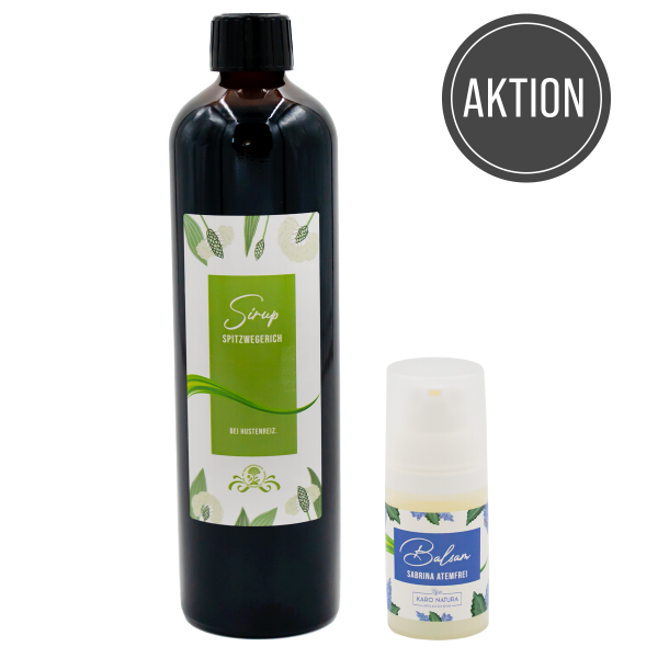 Atemwohl-Set mit Spitzwegerich Sirup und Sabrina Atemenfrei Balsam MT Naturprodukte